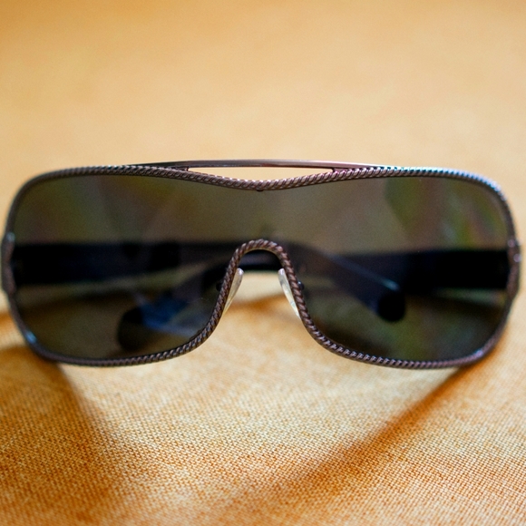 Prada Accessories - Prada gun metal wrap sunglasses